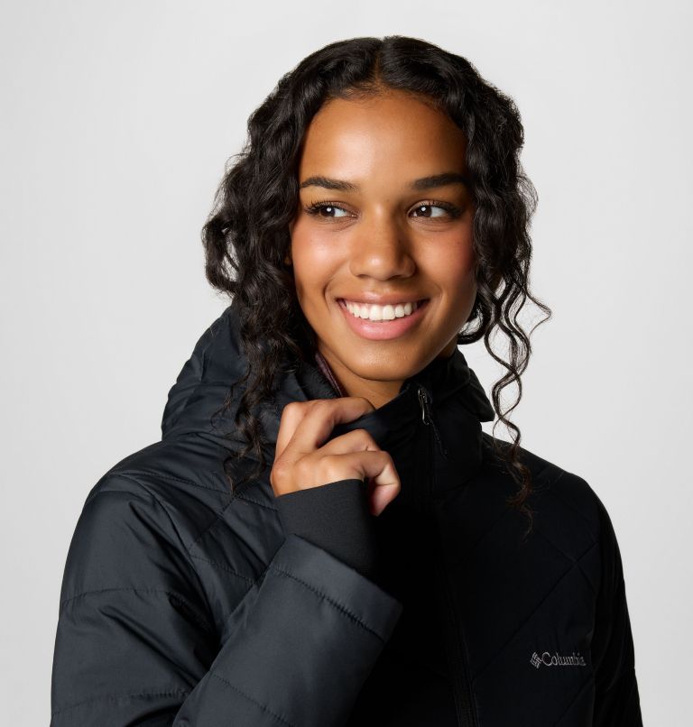 Black Women Columbia Heavenly™ Long Hooded Insulated Puffer Jacket | 13102207