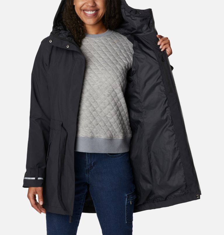 Black Women Columbia Here and There™ II Trench Waterproof Jackets | 46907699