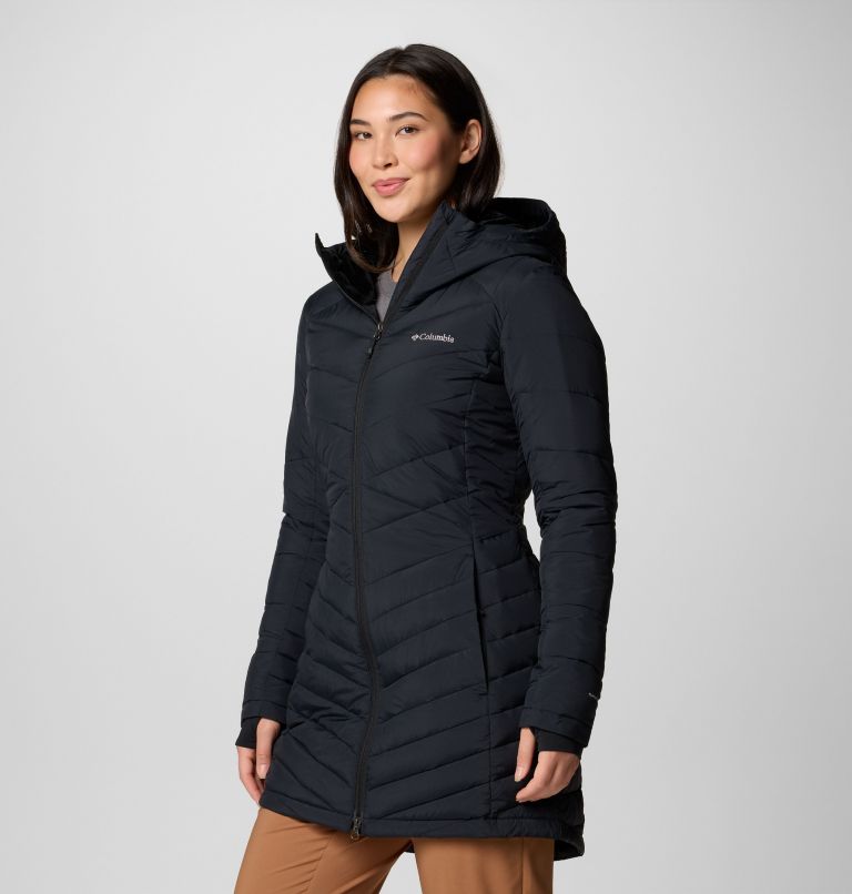 Black Women Columbia Joy Peak™ II Hooded Mid Insulated Puffer Jacket | 59539038