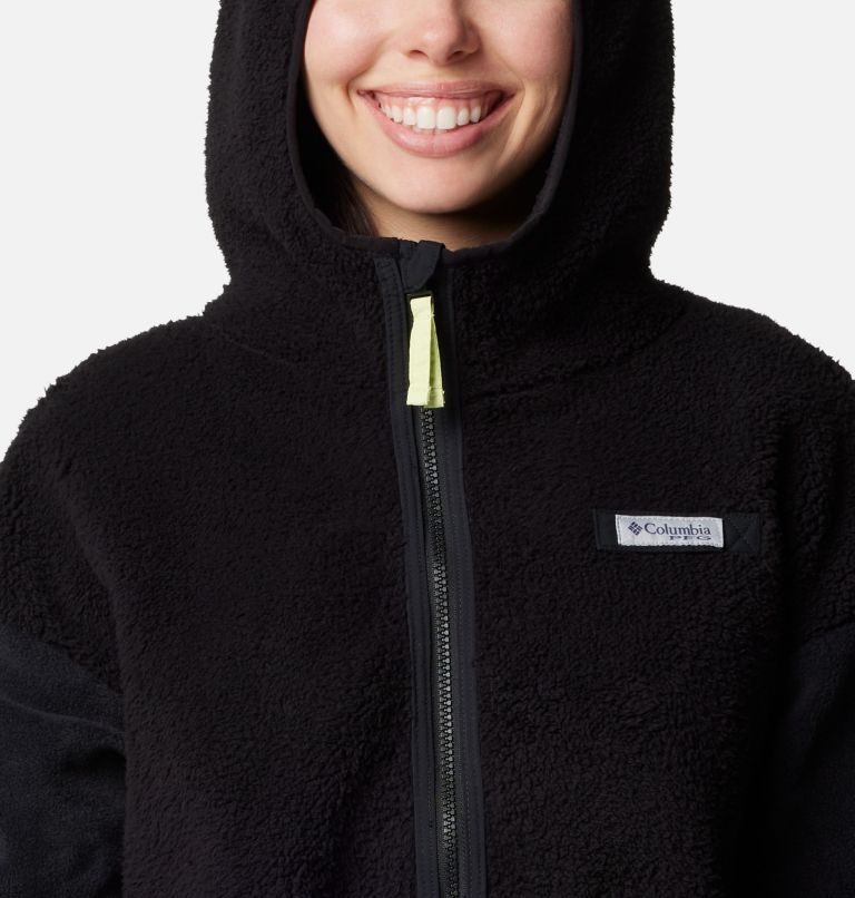 Black Women Columbia PFG Open Water™ Hooded Sherpa Fleece Jackets | 45614654