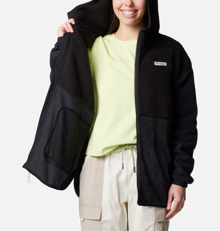 Black Women Columbia PFG Open Water™ Hooded Sherpa Fleece Jackets | 45614654