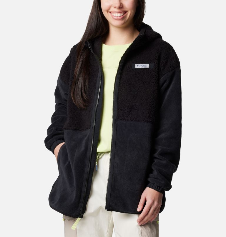 Black Women Columbia PFG Open Water™ Hooded Sherpa Fleece Jackets | 45614654