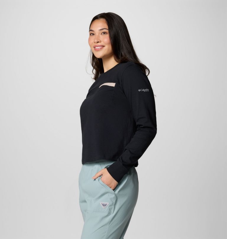 Black Women Columbia PFG Open Water™ Long Sleeve T Shirts | 34800595