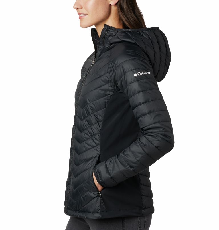 Black Women Columbia Powder Lite™ Hybrid Hooded Puffer Jacket | 89036033