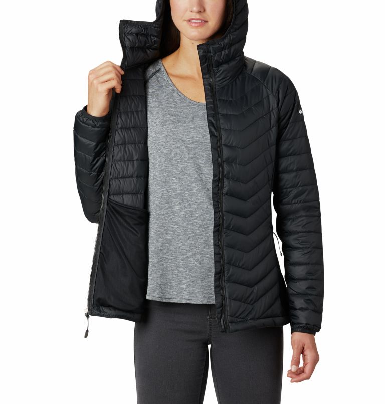 Black Women Columbia Powder Lite™ Hybrid Hooded Puffer Jacket | 89036033