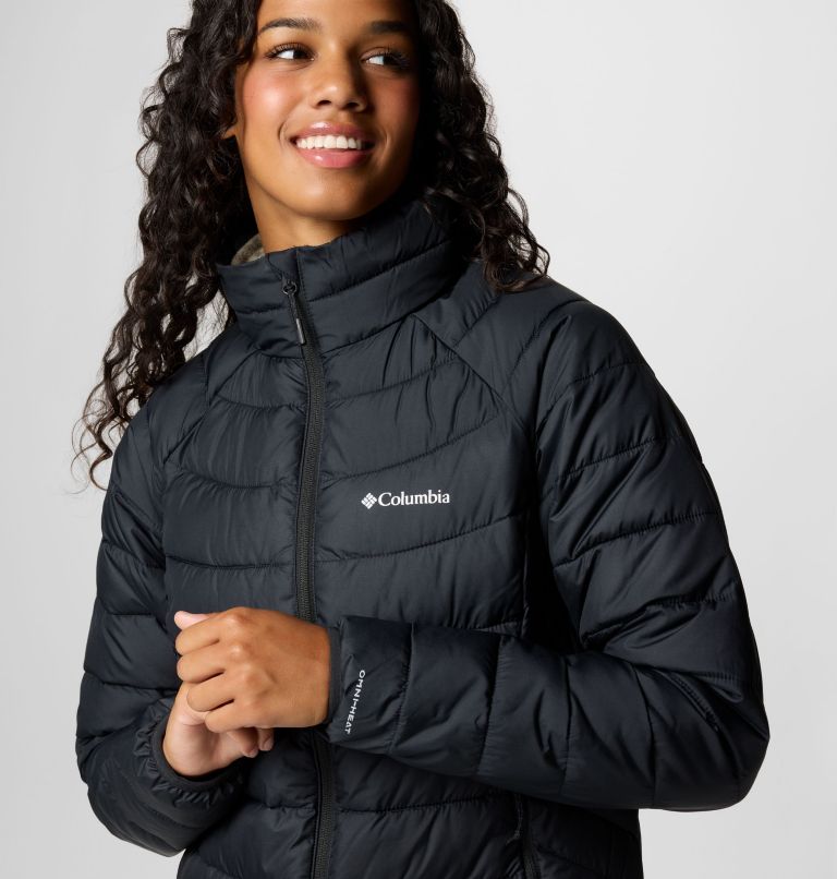 Black Women Columbia Powder Lite™ II Hooded Insulated Puffer Jacket | 42656021