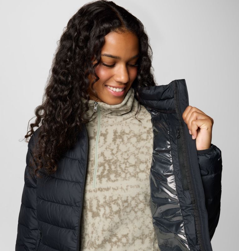 Black Women Columbia Powder Lite™ II Hooded Insulated Puffer Jacket | 42656021