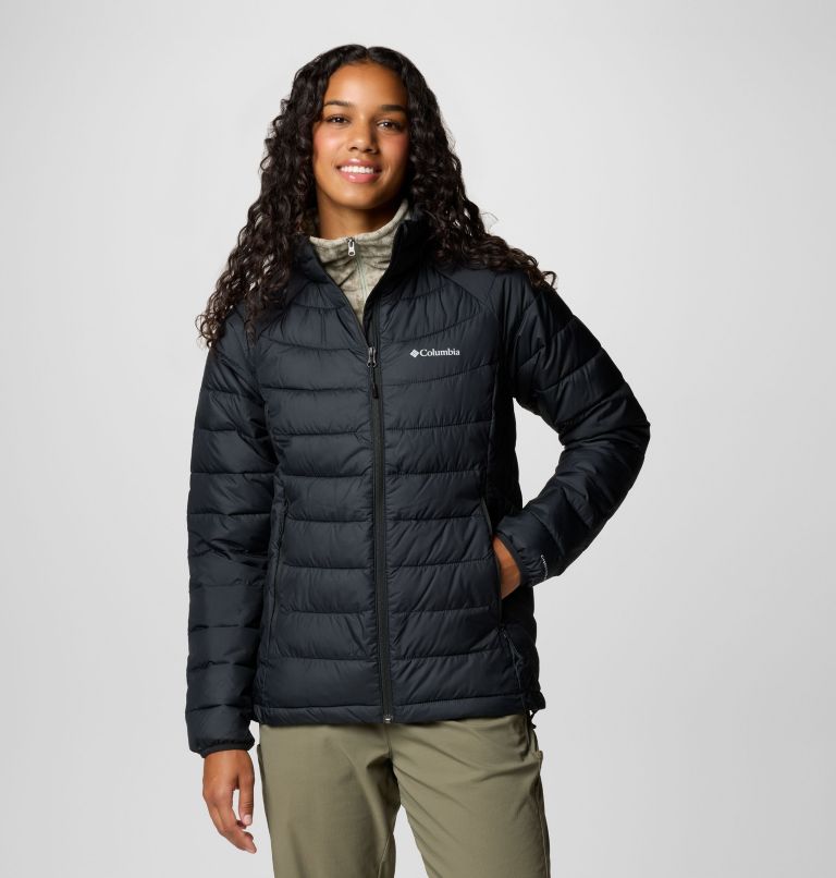 Black Women Columbia Powder Lite™ II Hooded Insulated Puffer Jacket | 42656021