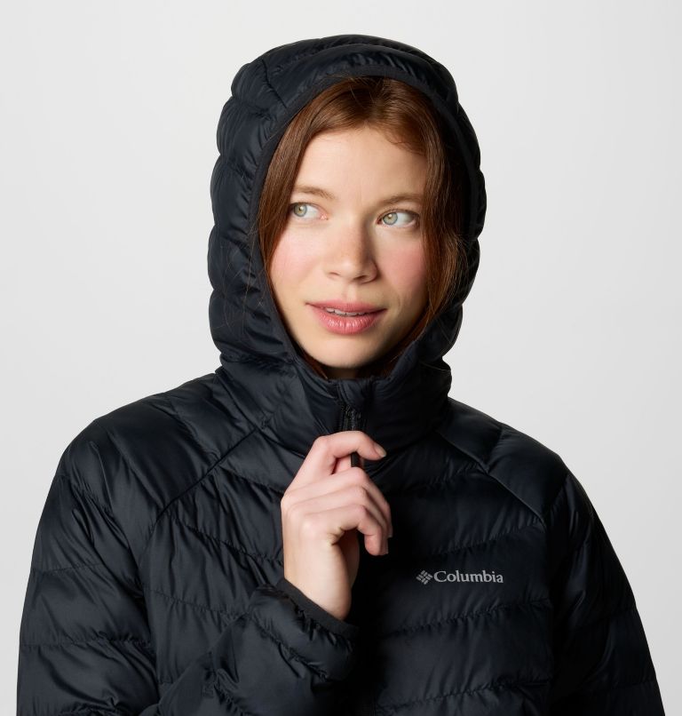 Black Women Columbia Powder Lite™ II Hooded Insulated Puffer Jacket | 70441165