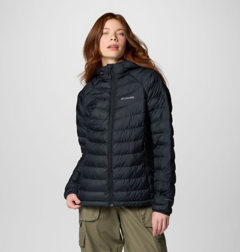 Black Women Columbia Powder Lite™ II Hooded Insulated Puffer Jacket | 70441165