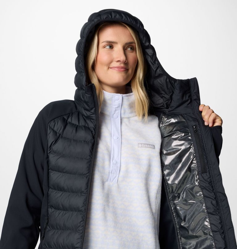 Black Women Columbia Powder Lite™ II Insulated Hybrid Hooded Puffer Jacket | 80615223