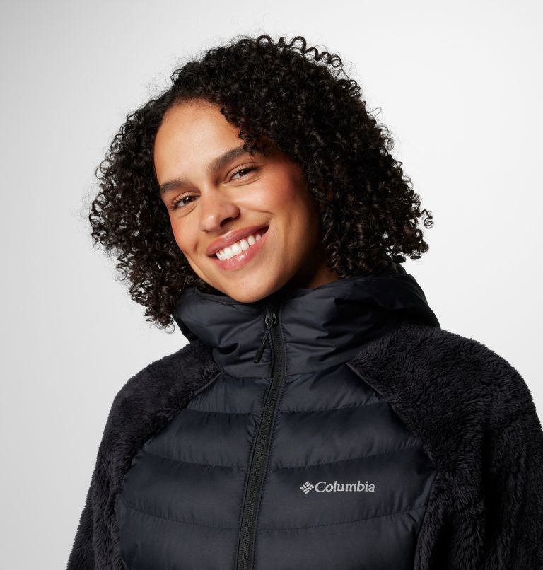 Black Women Columbia Powder Lite™ II Sherpa Hybrid Fleece Puffer Jacket | 45351752