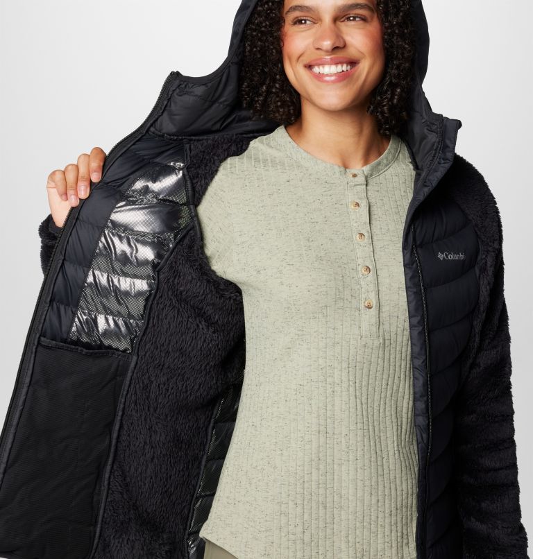 Black Women Columbia Powder Lite™ II Sherpa Hybrid Fleece Puffer Jacket | 45351752