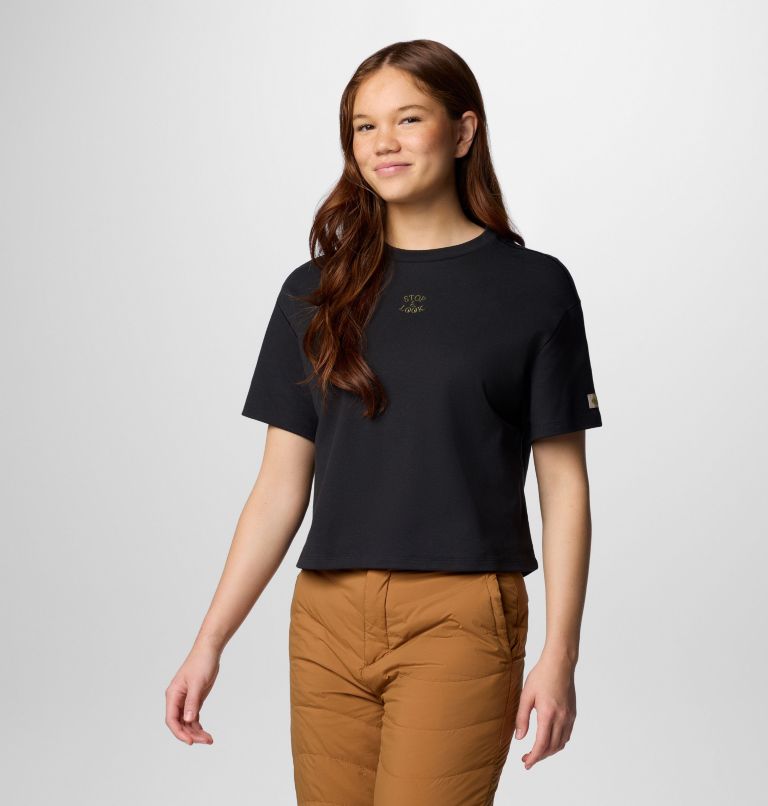 Black Women Columbia Wallowa™ Cropped Graphic T Shirts | 65669692