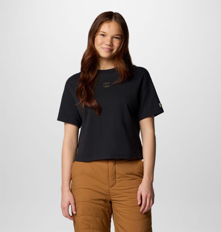 Black Women Columbia Wallowa™ Cropped Graphic T Shirts | 65669692