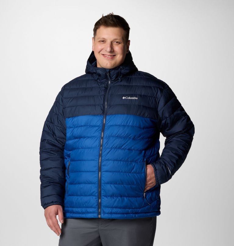 Blue Men Columbia Powder Lite™ II Hooded Insulated Extended Size Puffer Jacket | 41660037