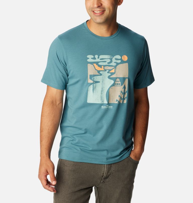 Blue Men Columbia Sun Trek™ Technical T Shirts | 90348360