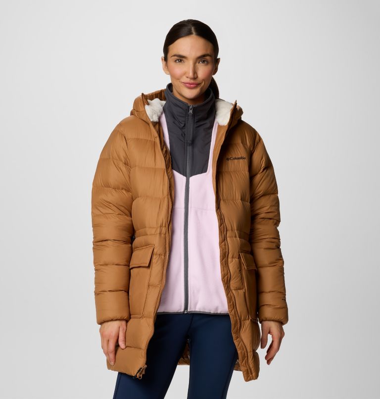 Brown Women Columbia Harmony Falls™ Hooded Mid Down Puffer Jacket | 56005820