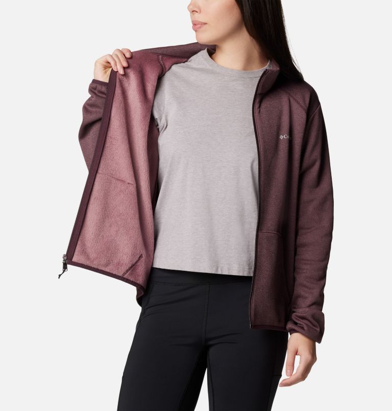 Burgundy Women Columbia Col Hike Tech FZ Fleece Jackets | 52845546