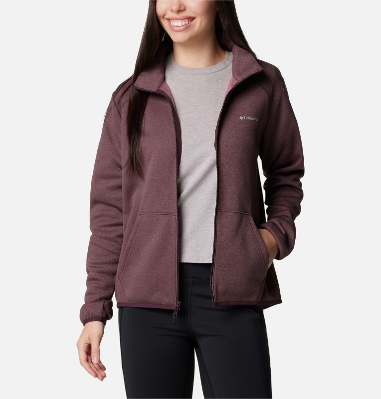 Burgundy Women Columbia Col Hike Tech FZ Fleece Jackets | 52845546