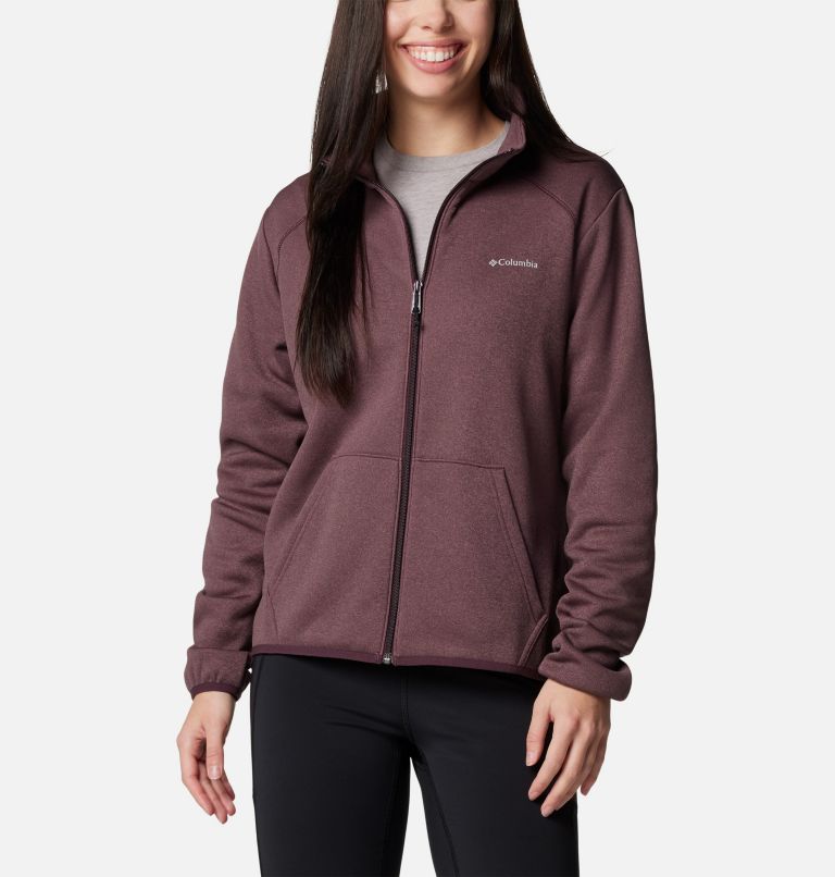 Burgundy Women Columbia Col Hike Tech FZ Fleece Jackets | 52845546