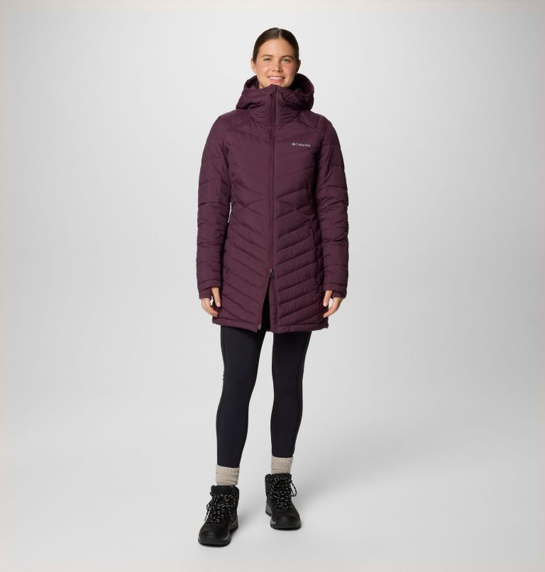 Burgundy Women Columbia Joy Peak™ II Hooded Mid Insulated Puffer Jacket | 59178079