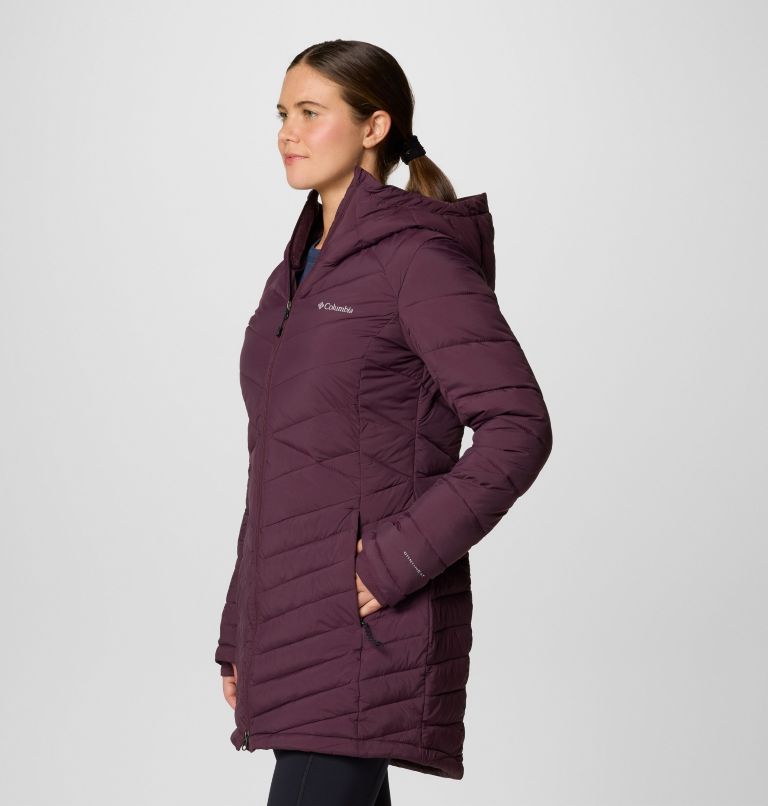 Burgundy Women Columbia Joy Peak™ II Hooded Mid Insulated Puffer Jacket | 59178079