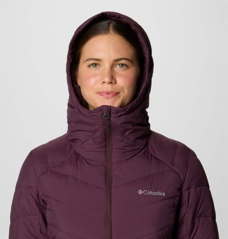 Burgundy Women Columbia Joy Peak™ II Hooded Mid Insulated Puffer Jacket | 59178079