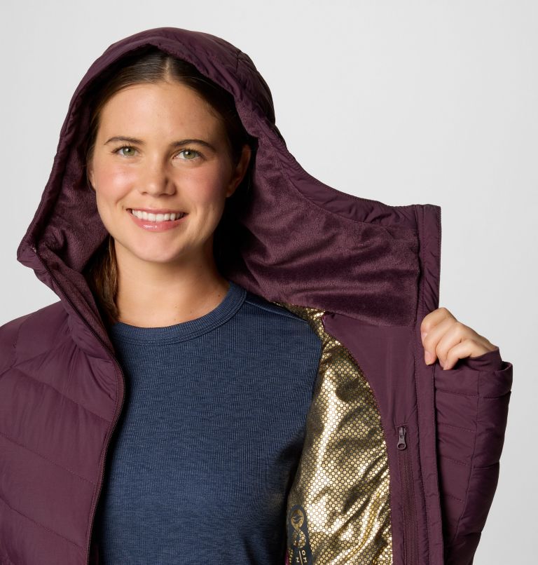 Burgundy Women Columbia Joy Peak™ II Hooded Mid Insulated Puffer Jacket | 59178079