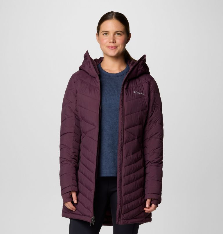 Burgundy Women Columbia Joy Peak™ II Hooded Mid Insulated Puffer Jacket | 59178079