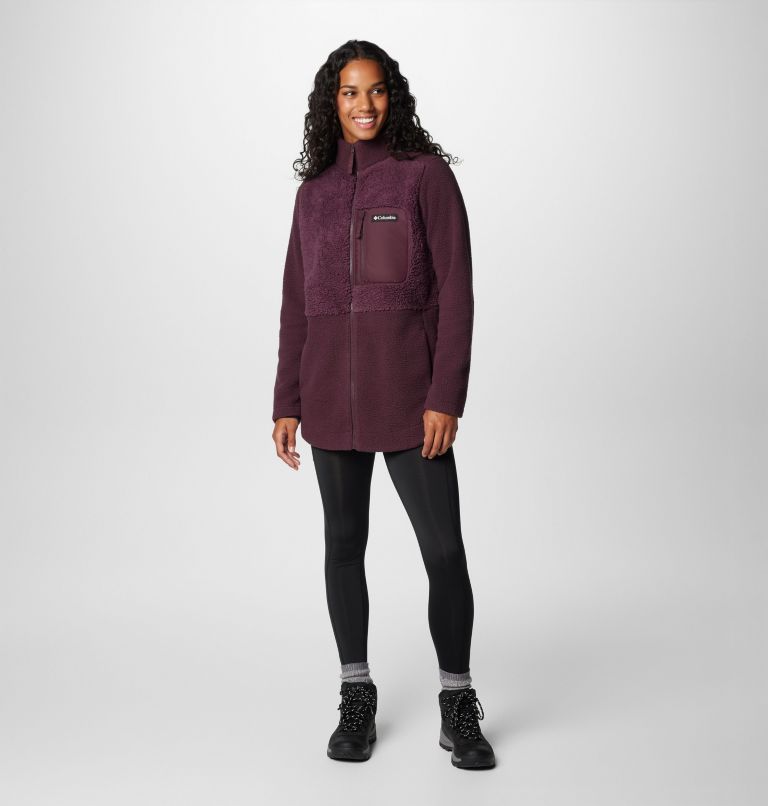 Burgundy Women Columbia Lodge™ Sherpa Long Fleece Jackets | 54188932