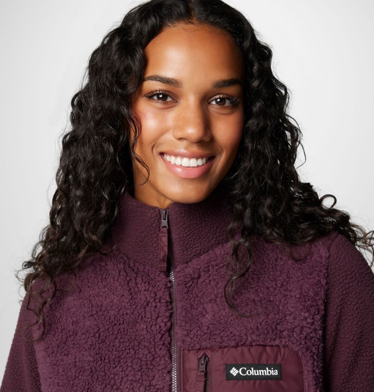 Burgundy Women Columbia Lodge™ Sherpa Long Fleece Jackets | 54188932