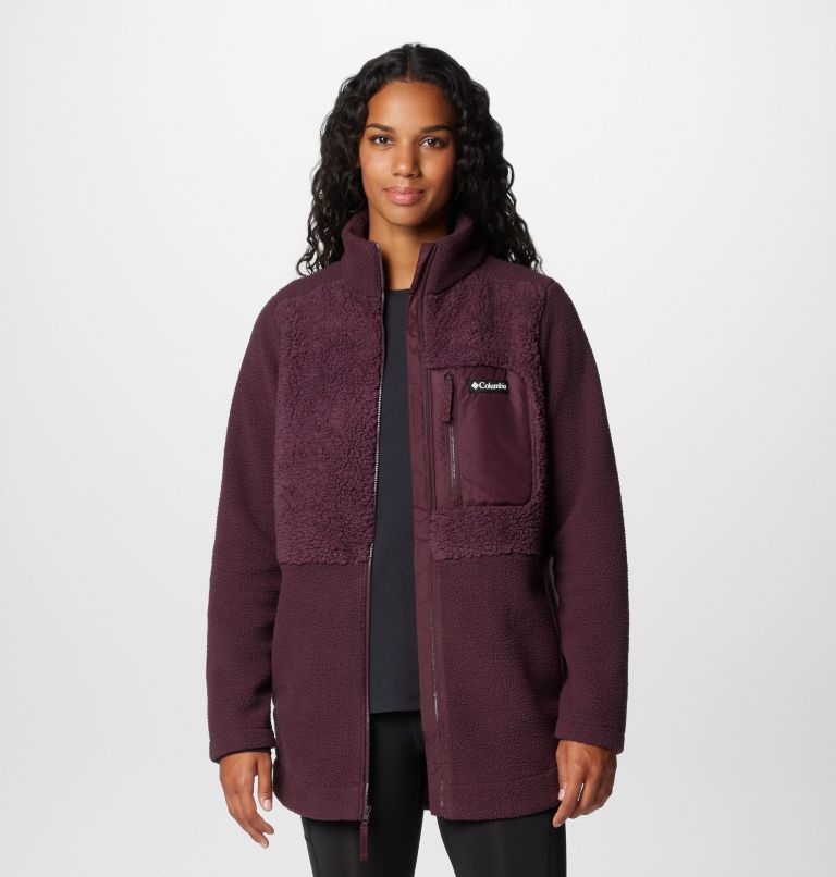 Burgundy Women Columbia Lodge™ Sherpa Long Fleece Jackets | 54188932