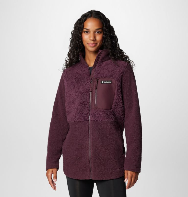 Burgundy Women Columbia Lodge™ Sherpa Long Fleece Jackets | 54188932