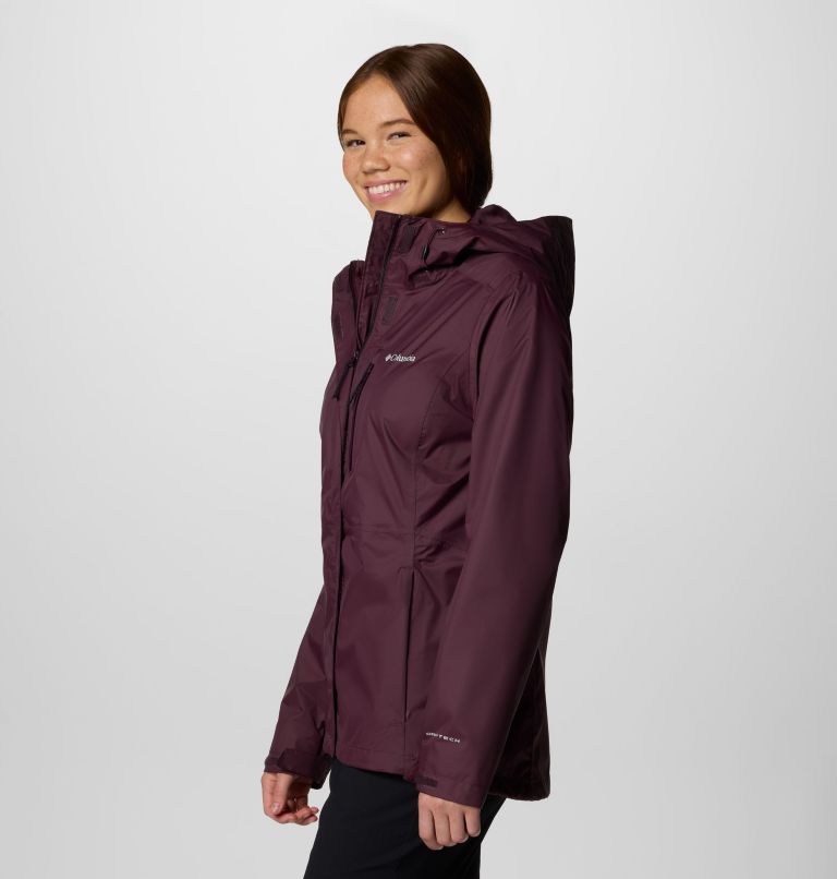 Burgundy Women Columbia Pouring Adventure™ III Hiking Waterproof Jackets | 28036570