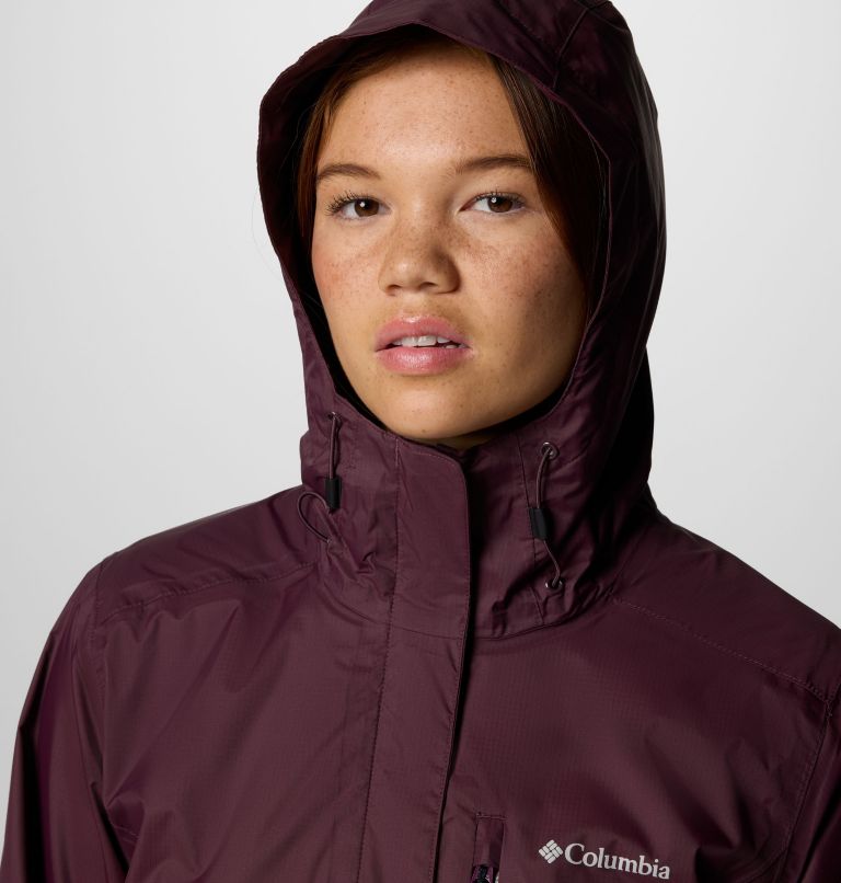 Burgundy Women Columbia Pouring Adventure™ III Hiking Waterproof Jackets | 28036570