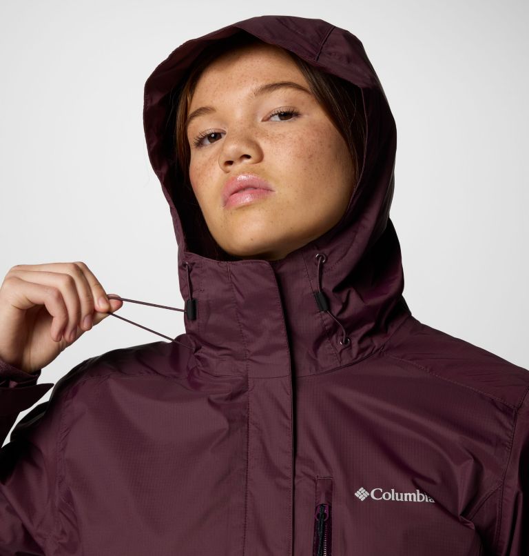 Burgundy Women Columbia Pouring Adventure™ III Hiking Waterproof Jackets | 28036570