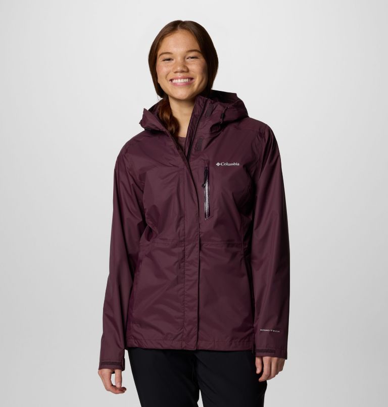 Burgundy Women Columbia Pouring Adventure™ III Hiking Waterproof Jackets | 28036570