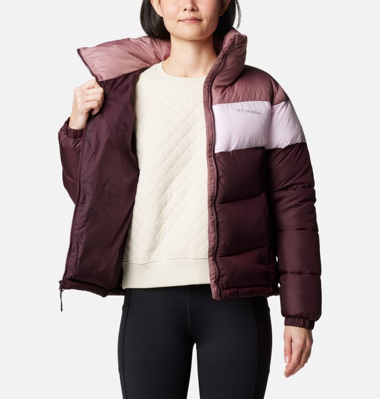 Burgundy Women Columbia Puffect™ II Colourblock Puffer Jacket | 69657115