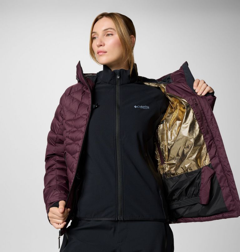 Burgundy Women Columbia Roaring Fork™ II Waterproof Down Ski Jackets | 18532044