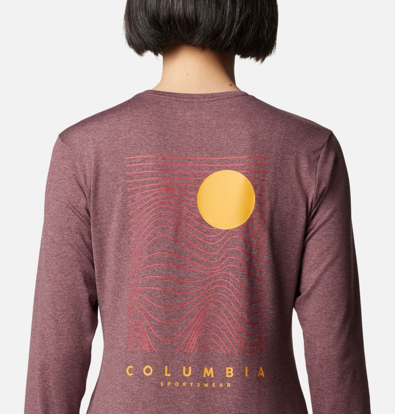 Burgundy Women Columbia Sloan Ridge™ Graphic Long Sleeve Technical T Shirts | 7557116