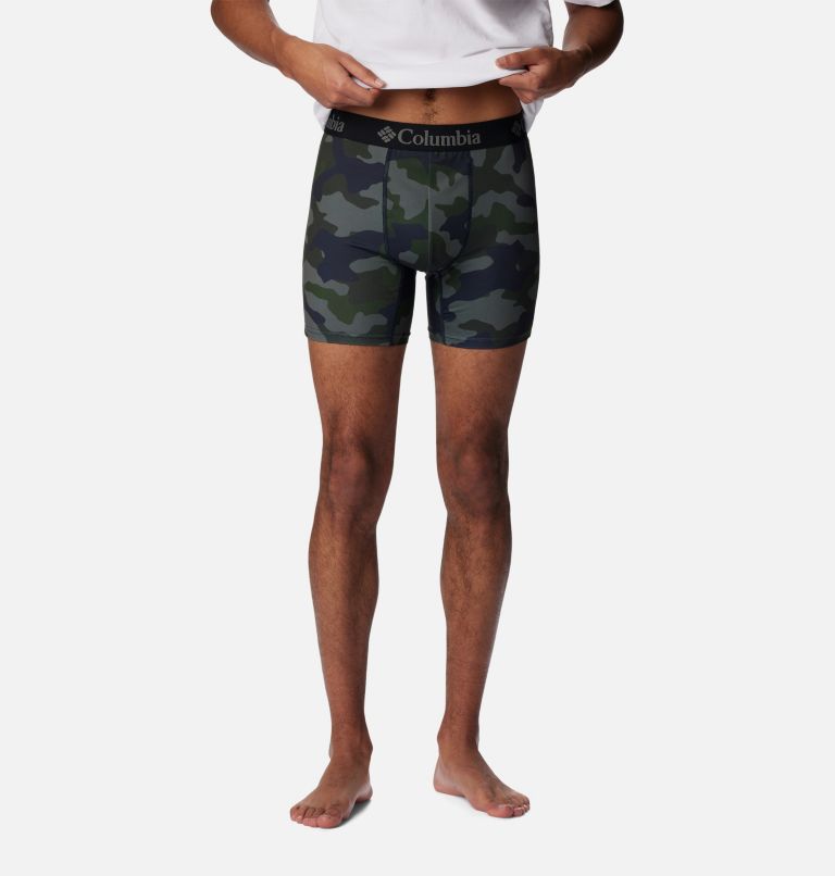 Camo Men Columbia Mens Printed 360 Stretch 3-Pack Boxer Br Briefs | 91685044