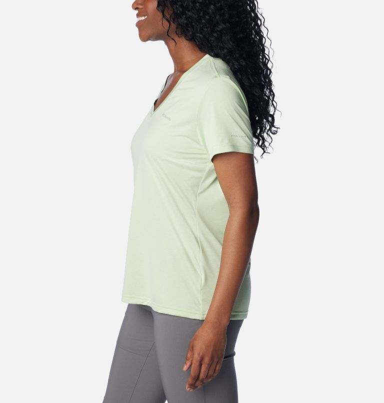 Green Women Columbia Hike™ V-Neck Technical T Shirts | 56234157