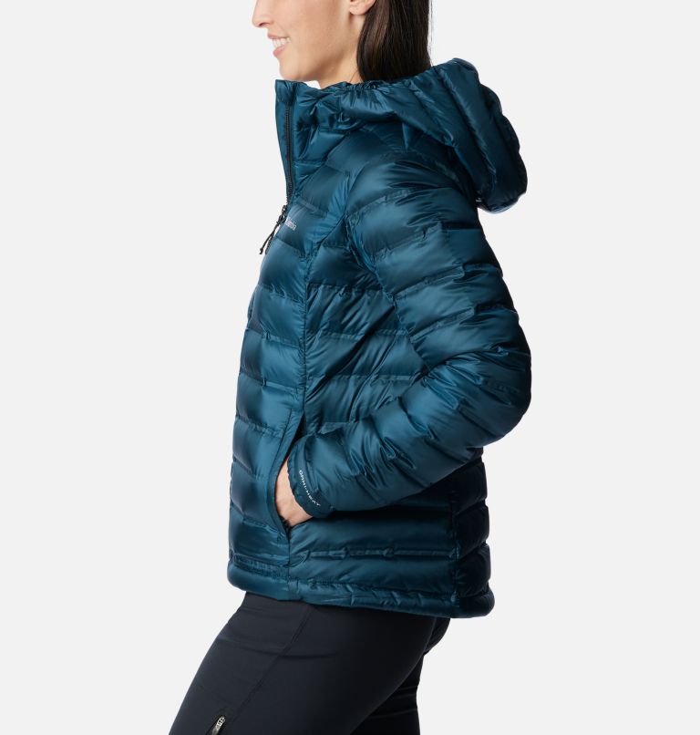 Green Women Columbia Pebble Peak™ Down Hooded Puffer Jacket | 24755929