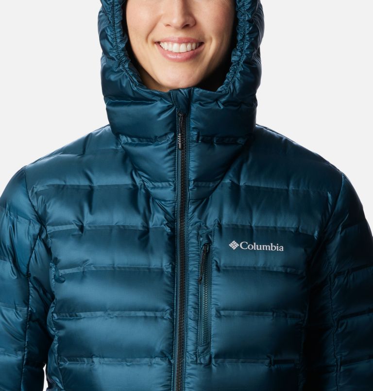 Green Women Columbia Pebble Peak™ Down Hooded Puffer Jacket | 24755929