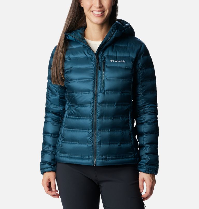 Green Women Columbia Pebble Peak™ Down Hooded Puffer Jacket | 24755929