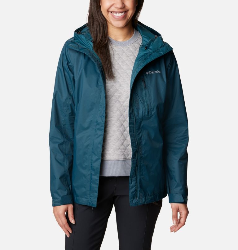 Green Women Columbia Pouring Adventure™ II Waterproof Jackets | 16789224