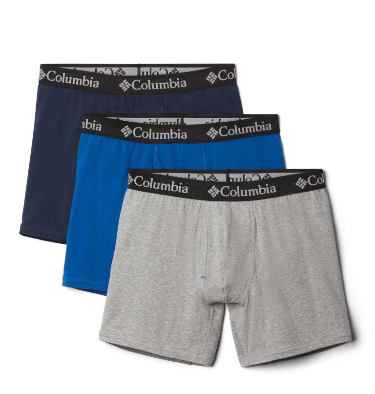 Grey Men Columbia Cotton Stretch Boxer Briefs - 3 pack Briefs | 49356605