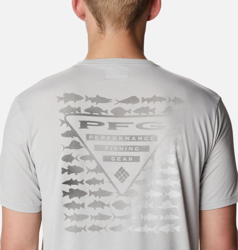 Grey Men Columbia PFG™ Triangle Fill Technical T Shirts | 2692204