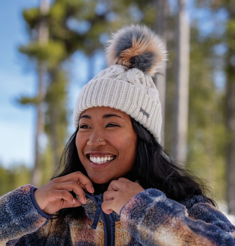 Grey Women Columbia Boundless Days™ Cable Knit Pom Beanie | 15065128